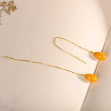 Golden Honey Teardrop Earrings for Elegant Women