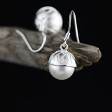 Elegant S925 Silver Pearl Drop Earrings