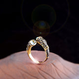 Vintage Gold-Plated Emerald Accent Women's Ring - JZ