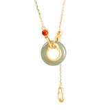 Elegant Gold Jade Pendant Necklace for Modern Women