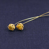 24K Gold Lotus Bud Earrings - EZ040309