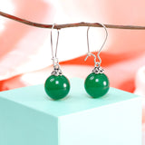 Elegant S925 Silver Jade & Quartz Earrings