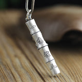 Sterling Silver Cicada Bamboo Pendant - Artisanal