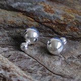 Sterling Silver Double Ball Earrings - Elegant Minimalist Design