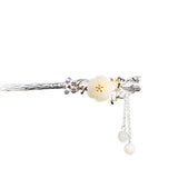 S925 Silver Jade Blossom Hairpin - Vintage Elegance