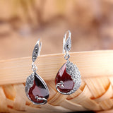 Elegant Sterling Silver Garnet Earrings for Women