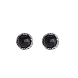 Vintage Blue Sandstone 925 Silver Stud Earrings