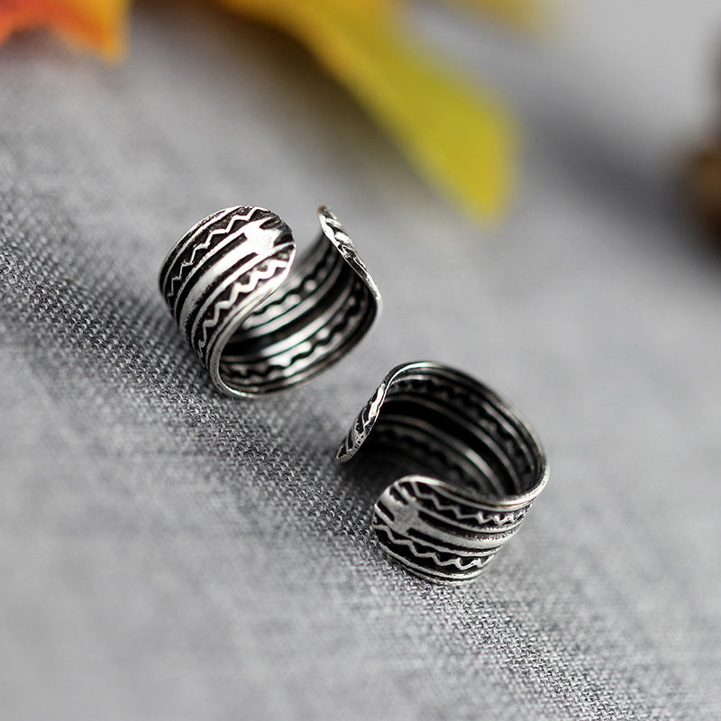 Sterling Silver Tribal Wave Rings - 925 Artisan