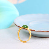 Jade Bamboo Gold-Plated Ring for Elegance - JZ23