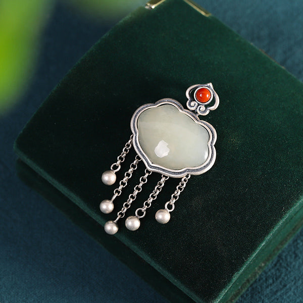 925 Silver Jade Cloud Pendant for Women