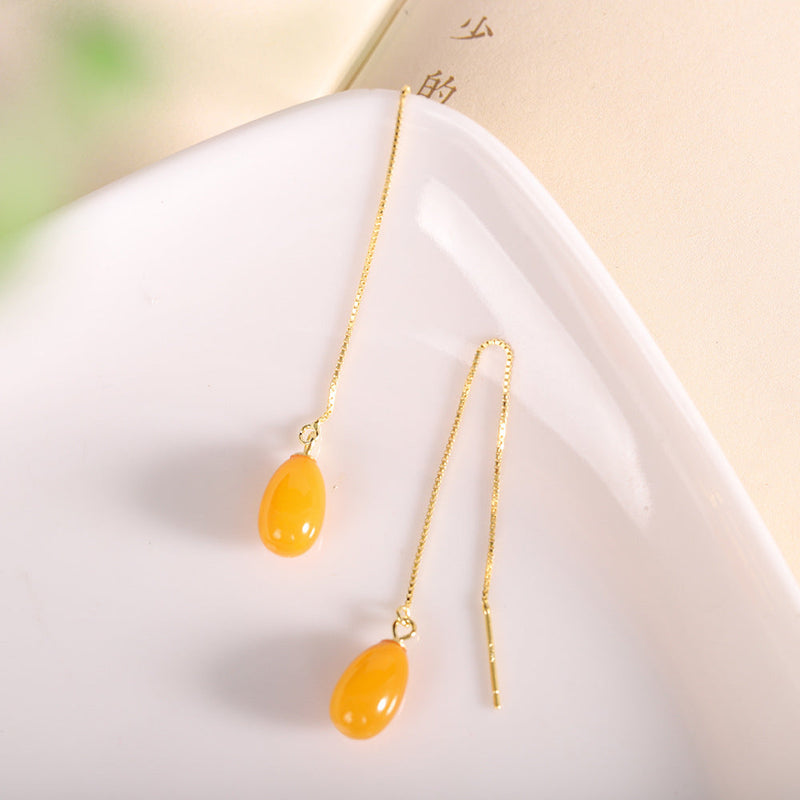 Golden Honey Teardrop Earrings for Elegant Women