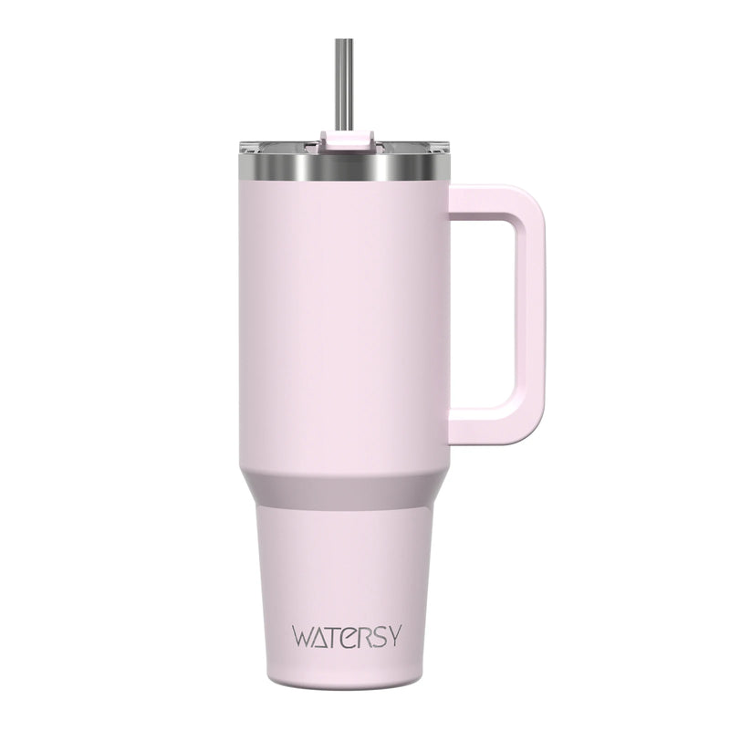 Watersy 40oz (1200ml) Insulated Stainless Steel Tumbler with Handle and Straw Lid