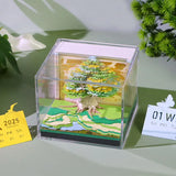 Calendar 2025 Desktop Decor 3D Notepad Sakura Treehouse 3D Memo Pad Block Note Offices Paper Notes Christmas Birthday Novel Gift