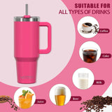 Watersy 40oz (1200ml) Insulated Stainless Steel Tumbler with Handle and Straw Lid