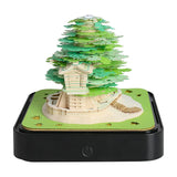 Calendar 2025 Desktop Decor 3D Notepad Sakura Treehouse 3D Memo Pad Block Note Offices Paper Notes Christmas Birthday Novel Gift