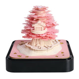 Calendar 2025 Desktop Decor 3D Notepad Sakura Treehouse 3D Memo Pad Block Note Offices Paper Notes Christmas Birthday Novel Gift