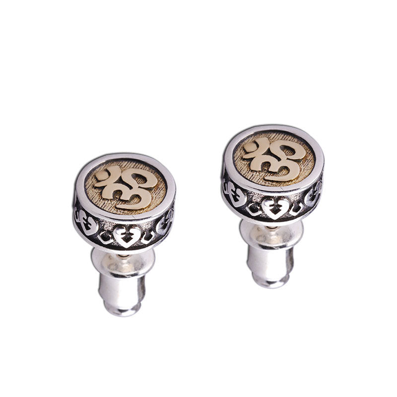 Om Symbol S925 Silver Stud Earrings