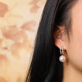 Elegant Gold-Plated Pearl Drop Earrings for Women