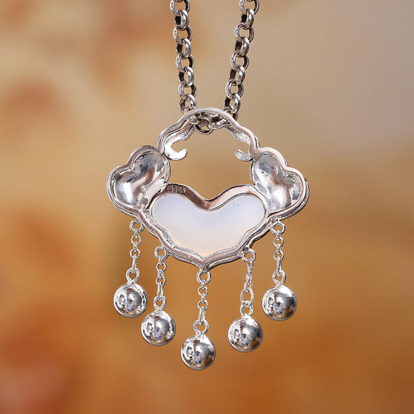 Hearts & Clouds Silver Pendant with Dangles