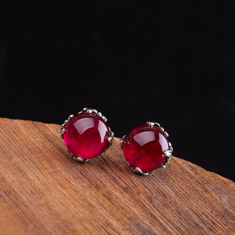 Sterling Silver Red Agate Earrings - Vintage Elegance