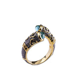 Vintage Gold-Plated Emerald Accent Women's Ring - JZ