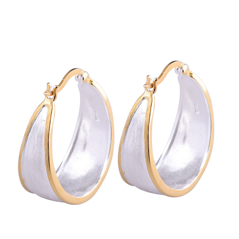 Elegant S925 Silver-Gold Hoops for Modern Women