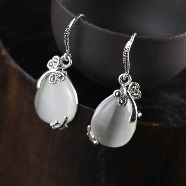 Sterling Silver Ruby Teardrop Earrings for Elegance