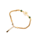 Golden Jade Blossom Bracelet - Timeless Elegance