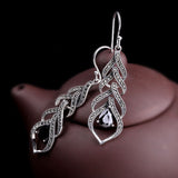 Elegant Sterling Silver Garnet Filigree Drop Earrings