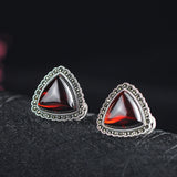 Vintage Black Onyx Triangle Earrings for Her