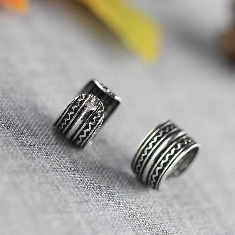 Sterling Silver Tribal Wave Rings - 925 Artisan