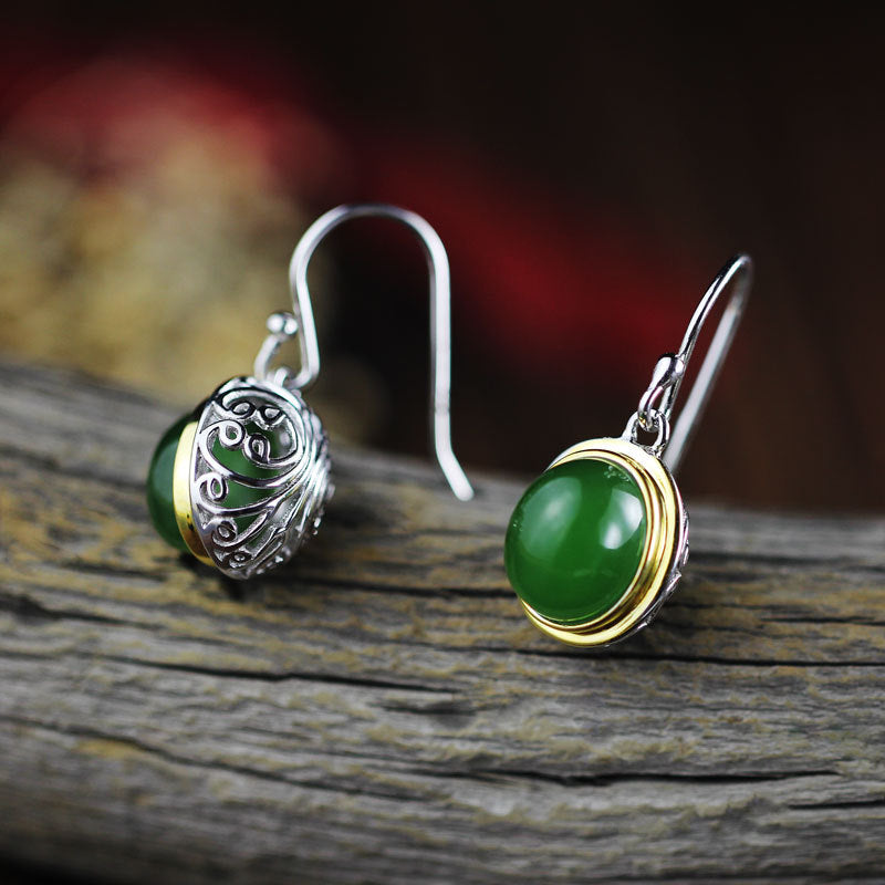 Elegance 925 Silver Jade Earrings for Women