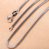 Elegant S925 Sterling Silver Box Chain Necklace