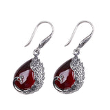 Elegant Sterling Silver Garnet Earrings for Women