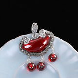 Elegant 925 Silver Red Agate Pendant for Women