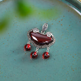 Elegant 925 Silver Red Agate Pendant for Women