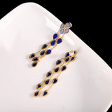 Lapis Lazuli Teardrop Cascade Earrings for Women