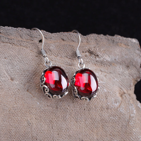 Ruby Glow S925 Silver Earrings ??Elegance for Women