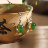 Elegance 925 Silver Jade Earrings for Women