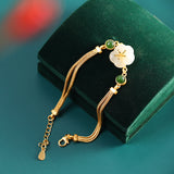 Golden Jade Blossom Bracelet - Timeless Elegance