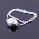 Elegant 925 Silver Oval Pendant Necklace