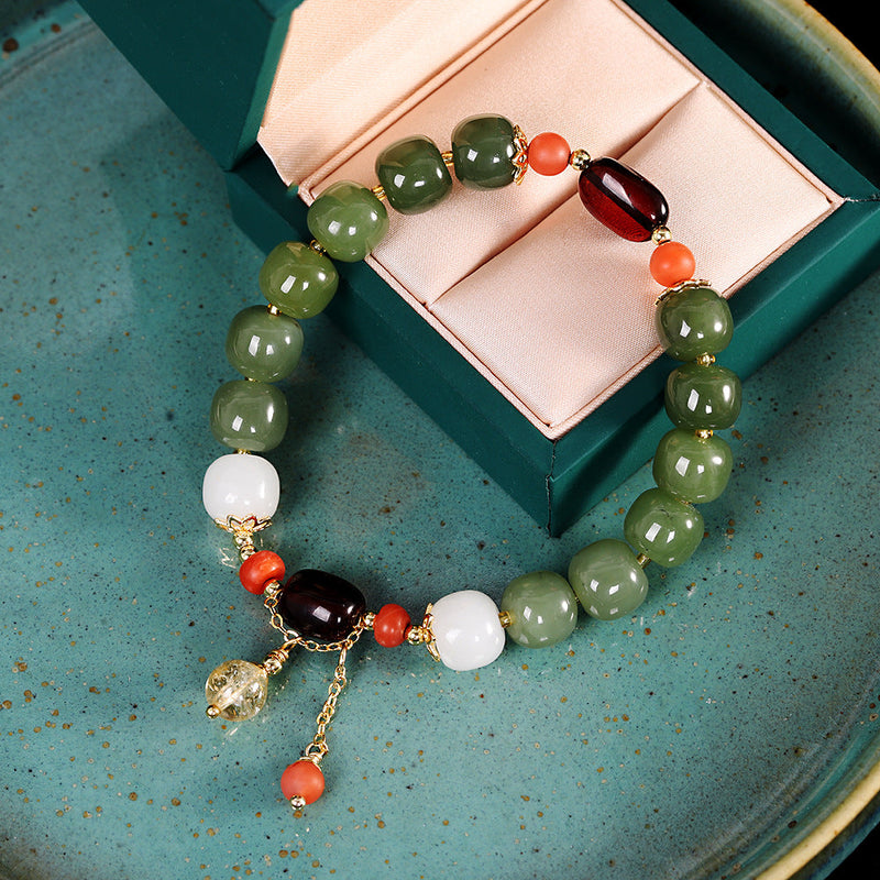 Jade Harmony Beaded Bracelet - Elegance  Edition