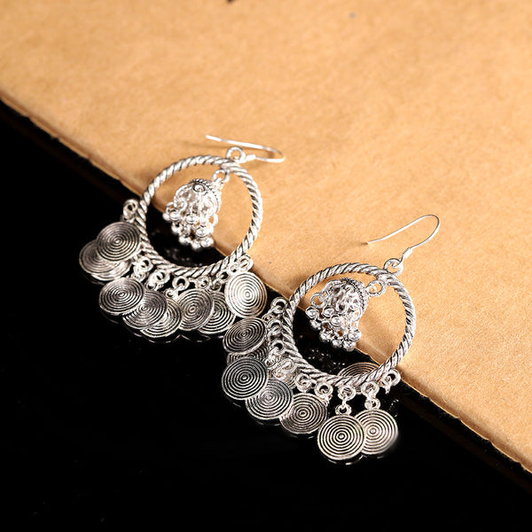 Boho-Chic 925 Silver Earrings: Gypsy Spirals