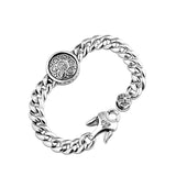 Sterling Silver Men's Bracelet: Lotus Design, S925