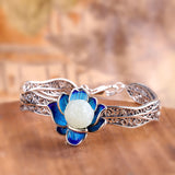 Enamel Lotus 925 Silver Pendant for Women