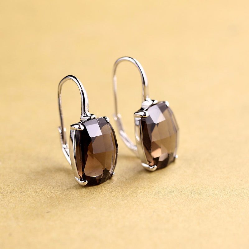 Amethyst Elegance: 925 Silver Drop Earrings