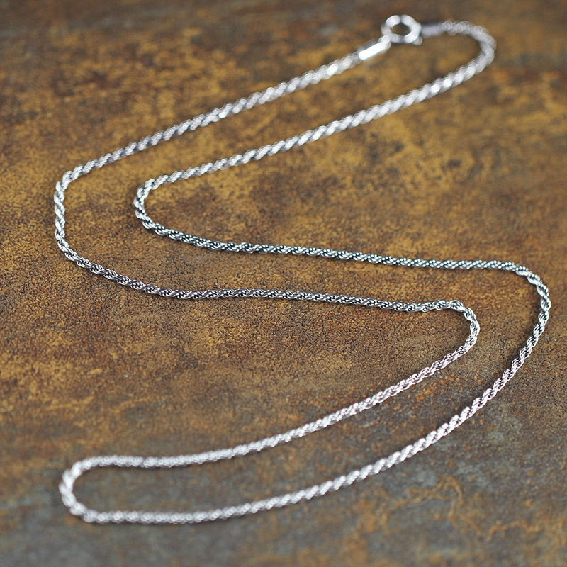 Sterling Silver Rope Chain Necklace for Women