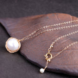 Elegant Gold-Wrapped Pearl Necklace for Women