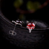 Red Crystal Fox S925 Studs for Women