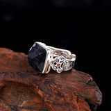 Sterling Silver Galaxy Stone Ring - Women's Elegance